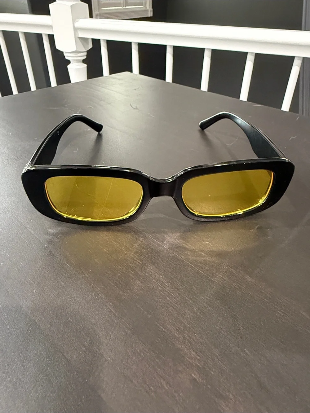 Black Frame Sunglasses with Yellow Lenses